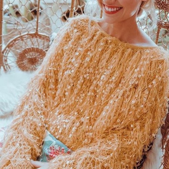 Sweaters - FRINGE SHAGGY SWEATER TOP